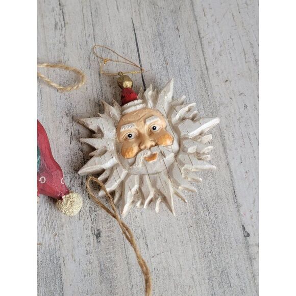 Rustic variety Angel Santa Claus snowman ornament Xmas unique set - Picture 5 of 11